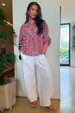 Ole Bubble Cotton Bandana Laurie Blouse Indian Pink